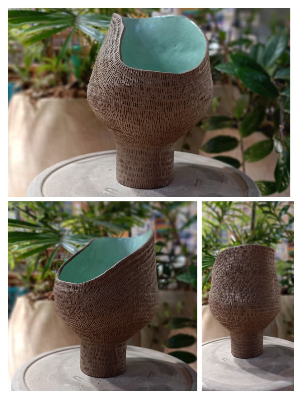 Vaso texturizado verde
