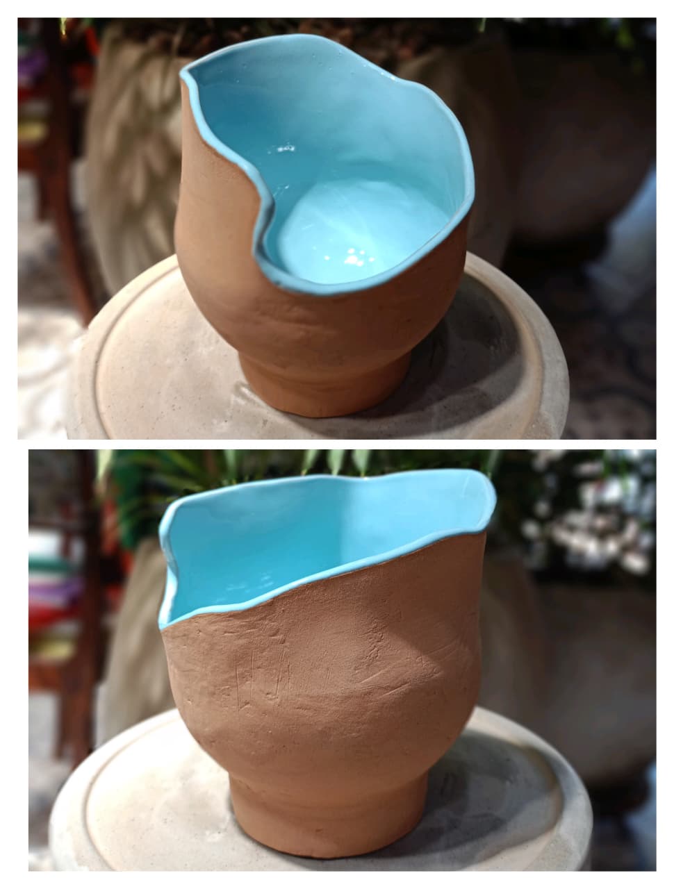 Vaso irregular azul