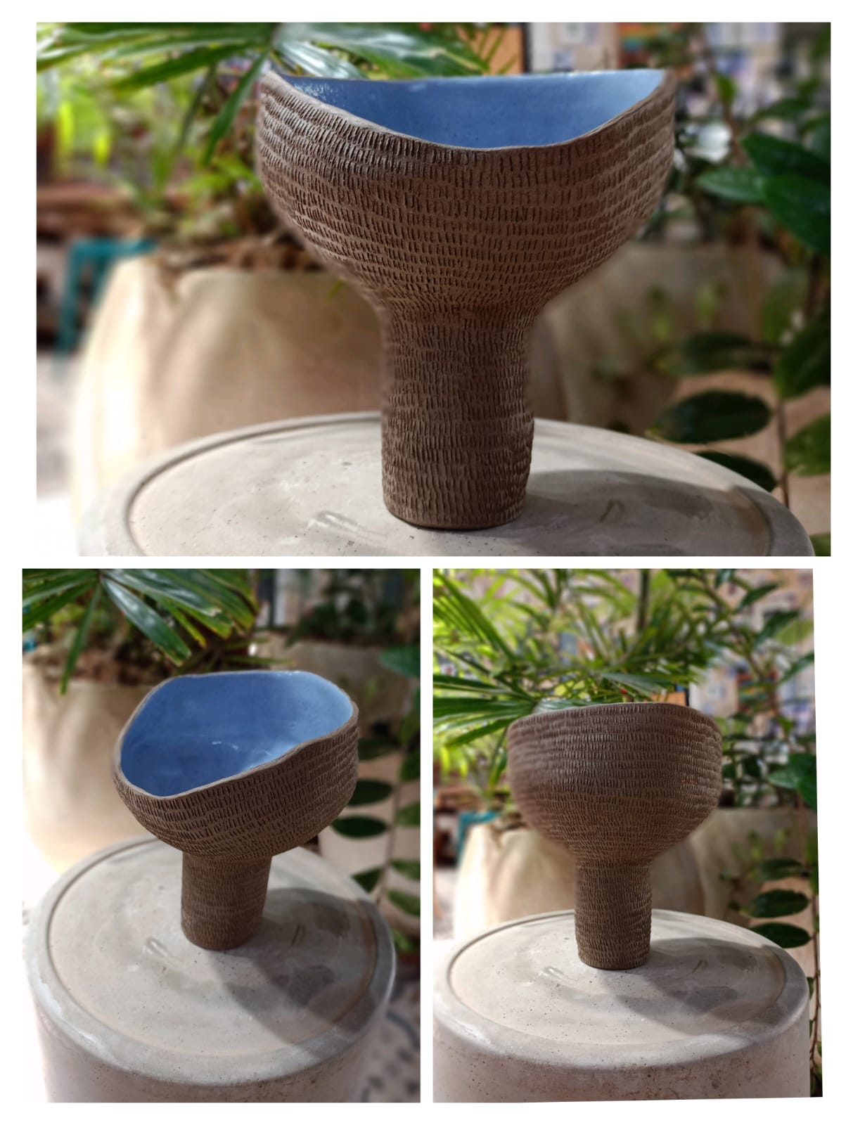 Vaso texturizado azul
