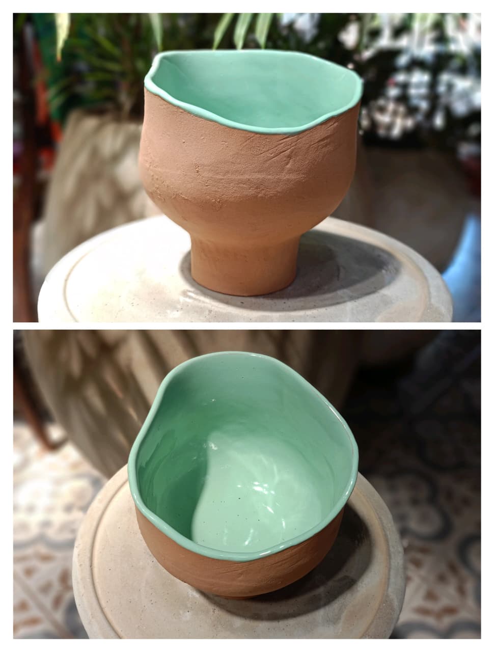 Vaso irregular verde