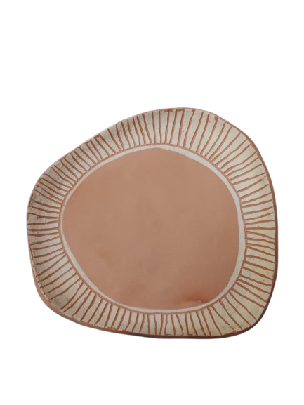 Prato sgrafito engobe branco 01