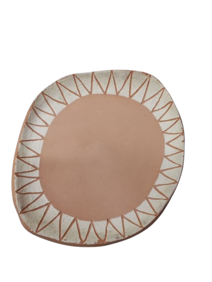 Prato sgrafito engobe branco 03