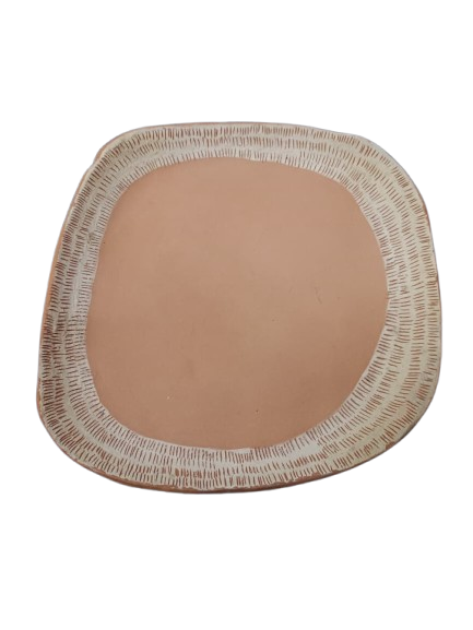 Prato sgrafito engobe branco 04