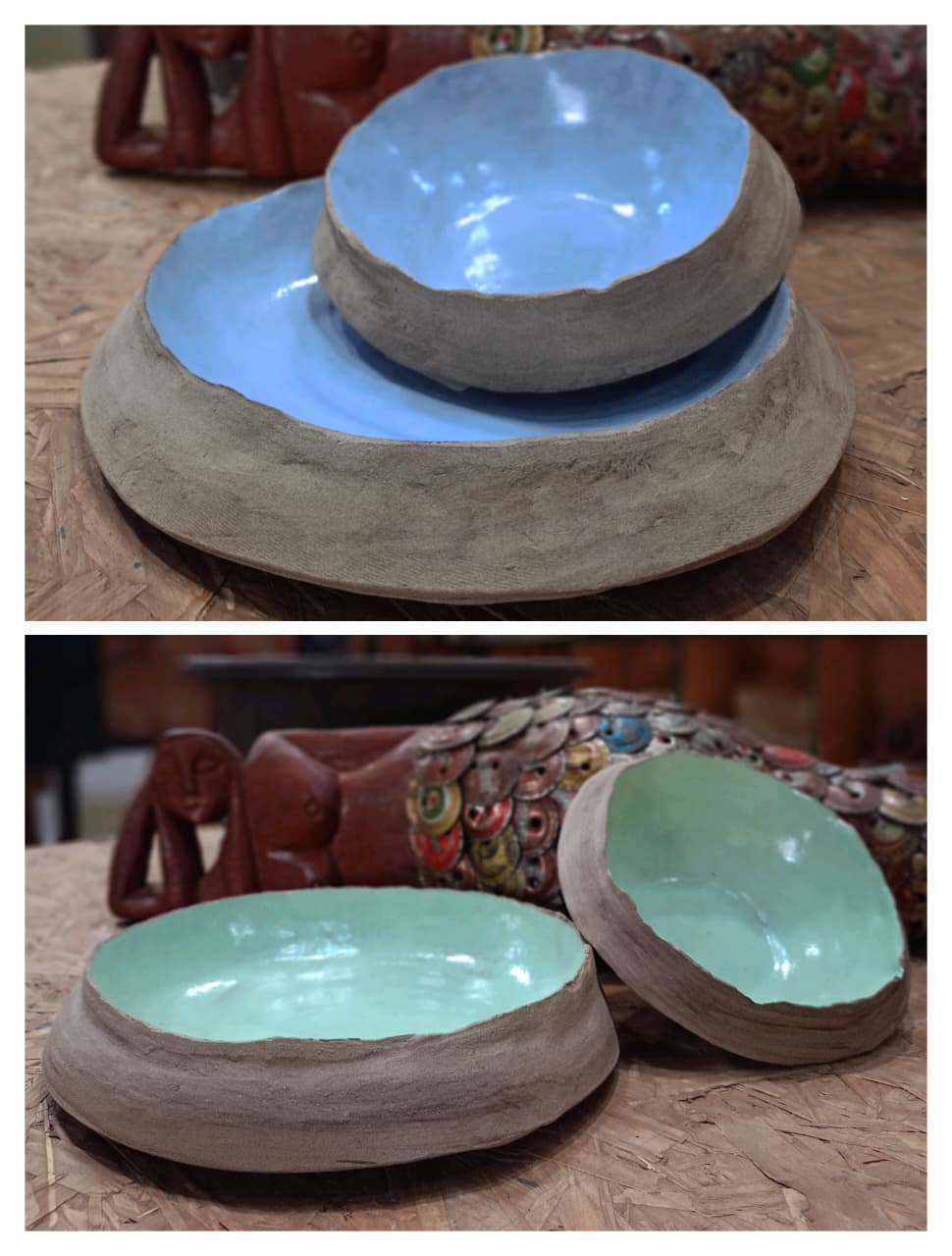 Prato borda larga azul