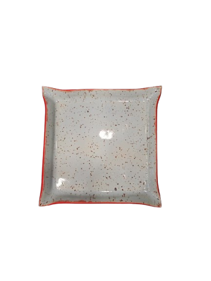 Prato liso borda vermelha